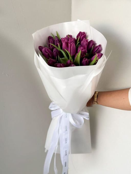 Purple Tulip -Flower Bouquet