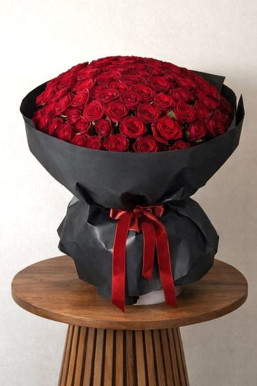 Valentines Day Dark Roses Bouquet