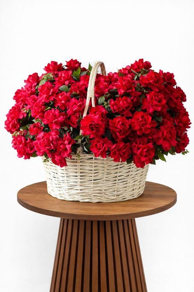 Grand Red Roses Valentines Day Basket - Image 1