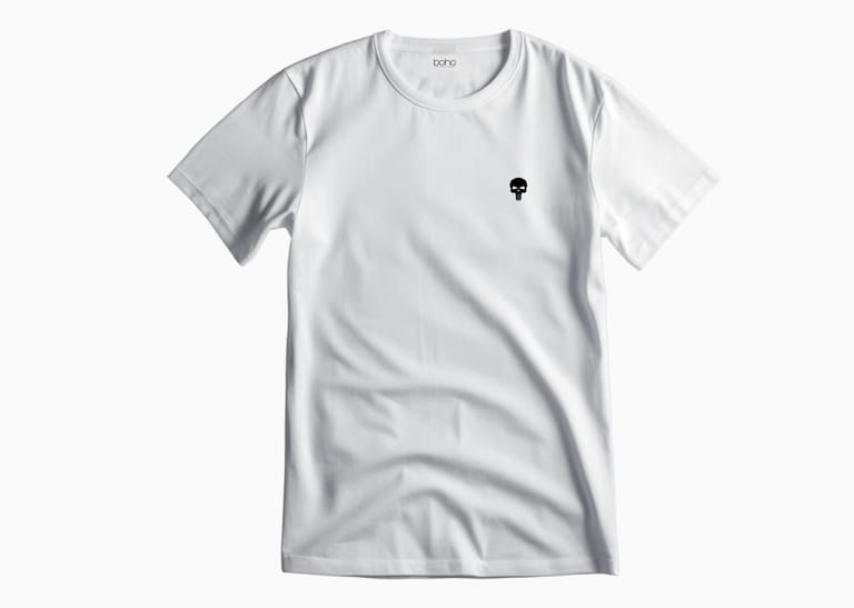 Summer Tees with Punisher Logo White (Regular Fit)