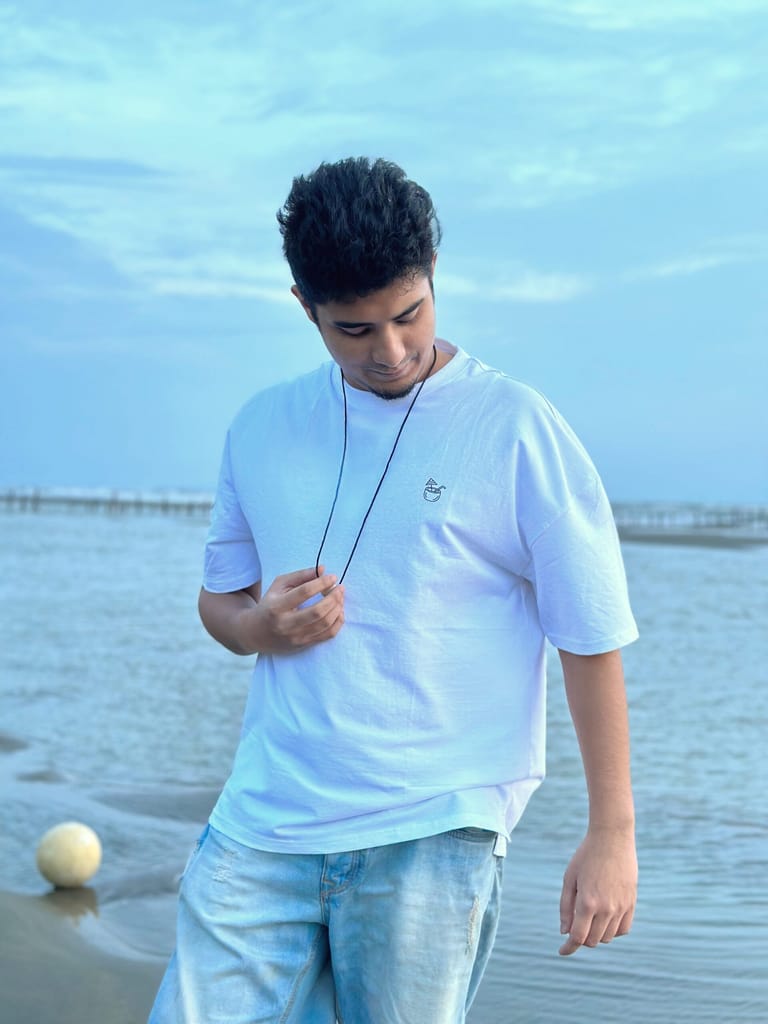 Coconut Mocktail Summer Tees White (Drop Shoulder) - Image 2
