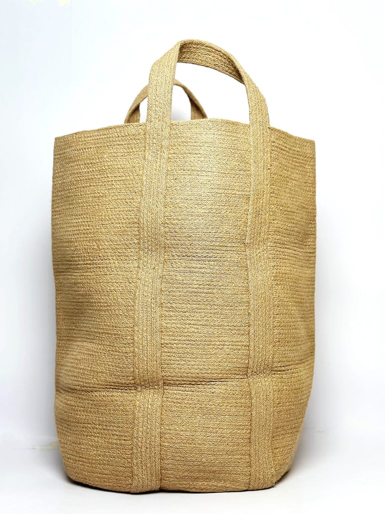 Woven Jute Laundry Basket - Image 2