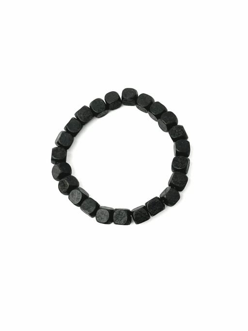 Minimalist plain wooden beads bracelet