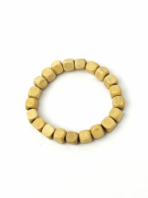 Minimalist plain wooden beads bracelet