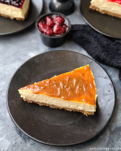 NY Salted Caramel Cheesecake slice
