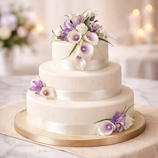 Wedding cake Lilac Lilies