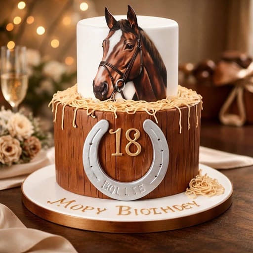Brown Horse Head Cake