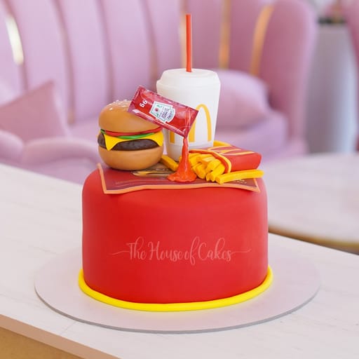 McDonald's burger meal cake