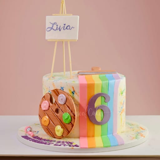 Artist palette cake 1