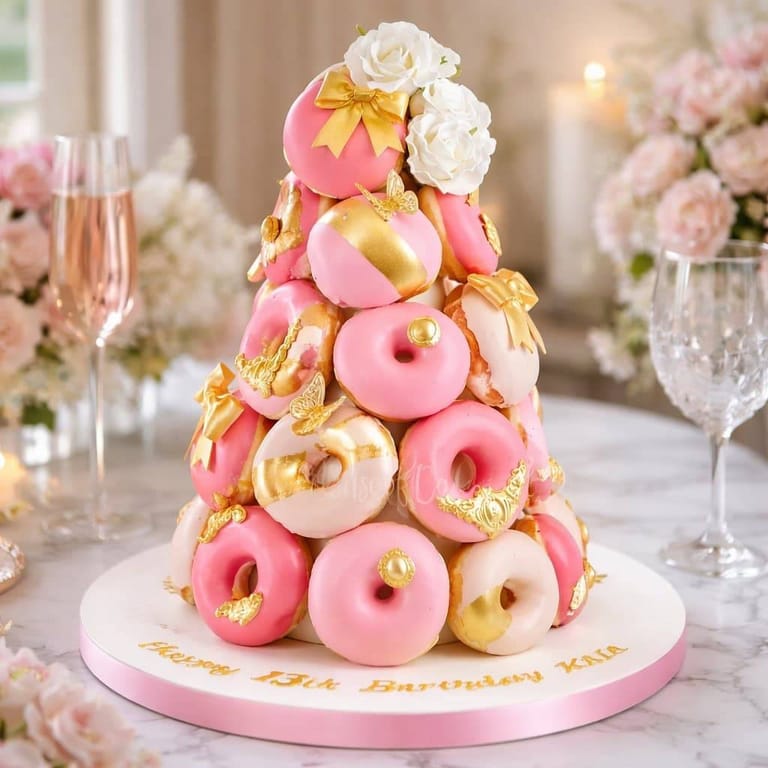 Hot Pink Doughnuts Tower - Image 1