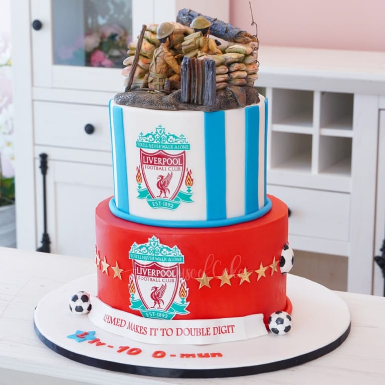 Liverpool and Army Theme Cake - Image 1
