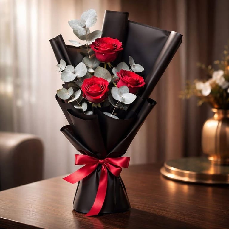 Timeless Love: 3 Red Roses Bouquet - Image 1