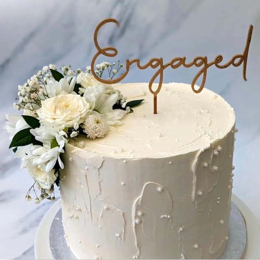 Blissful Engagement Cake