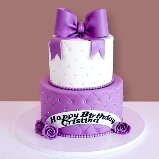 Purple bow Cake 2