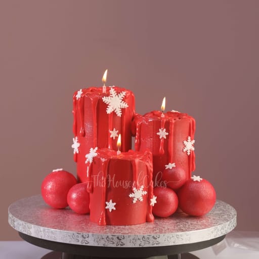 Sparkling Candles Cupcakes Cake Red