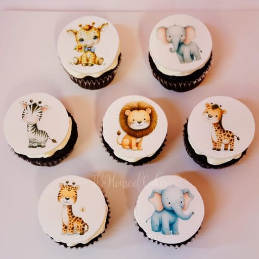 Cute Jungle Animals Cupcakes