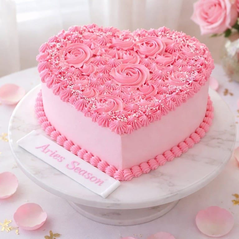 Pink heart cake - Image 1