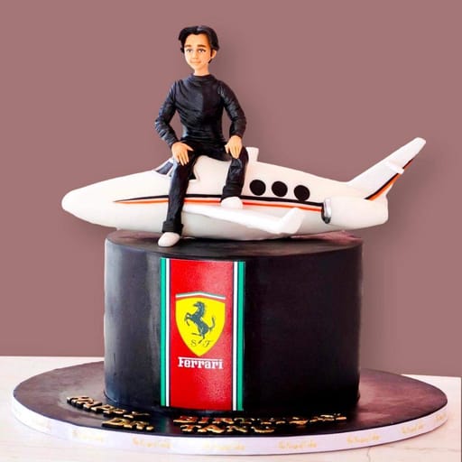 He, Ferrari logo and plane cake