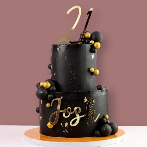 Black & Gold 21st Cake