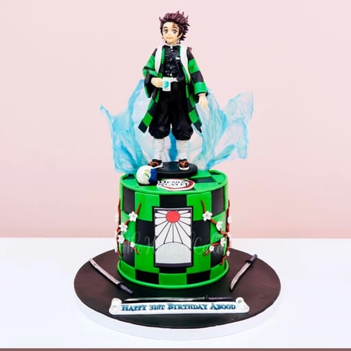 Demon Slayer Tanjiro Cake