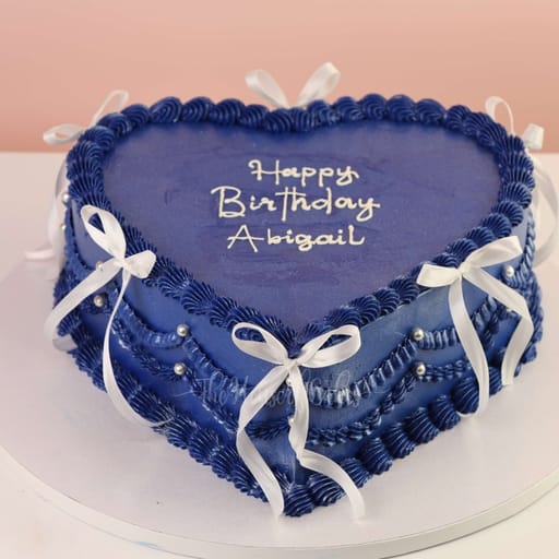 Indigo Blue Heart Cake