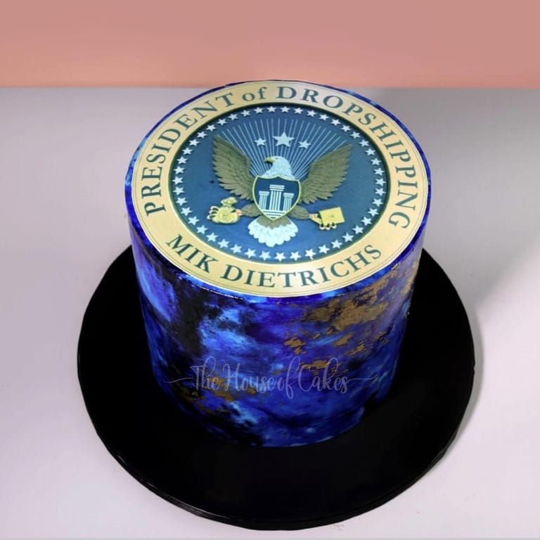 Blue & Gold Prestige Cake - Image 1