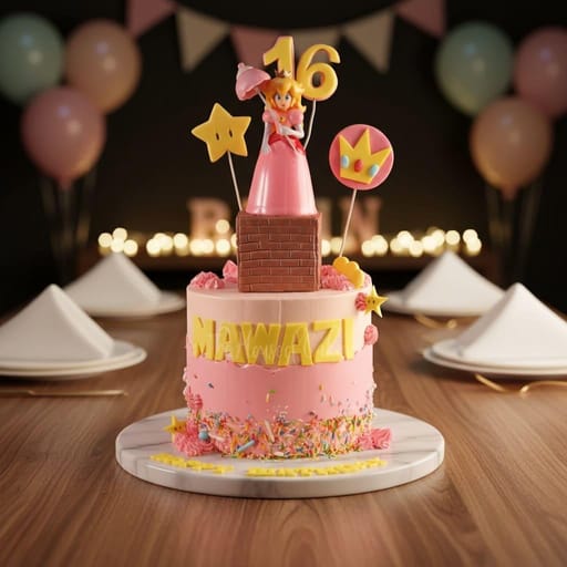 Enchanting Princess Peach Cake