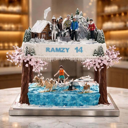 Nordic Luxe Expedition Surf & Dogs Cake