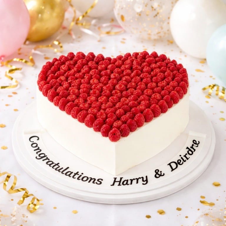 Raspberry Couture Heart Cake - Image 1