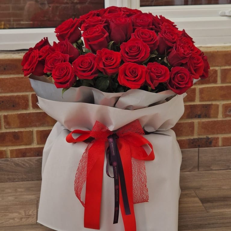 50 Red Roses Bouquet - Image 1