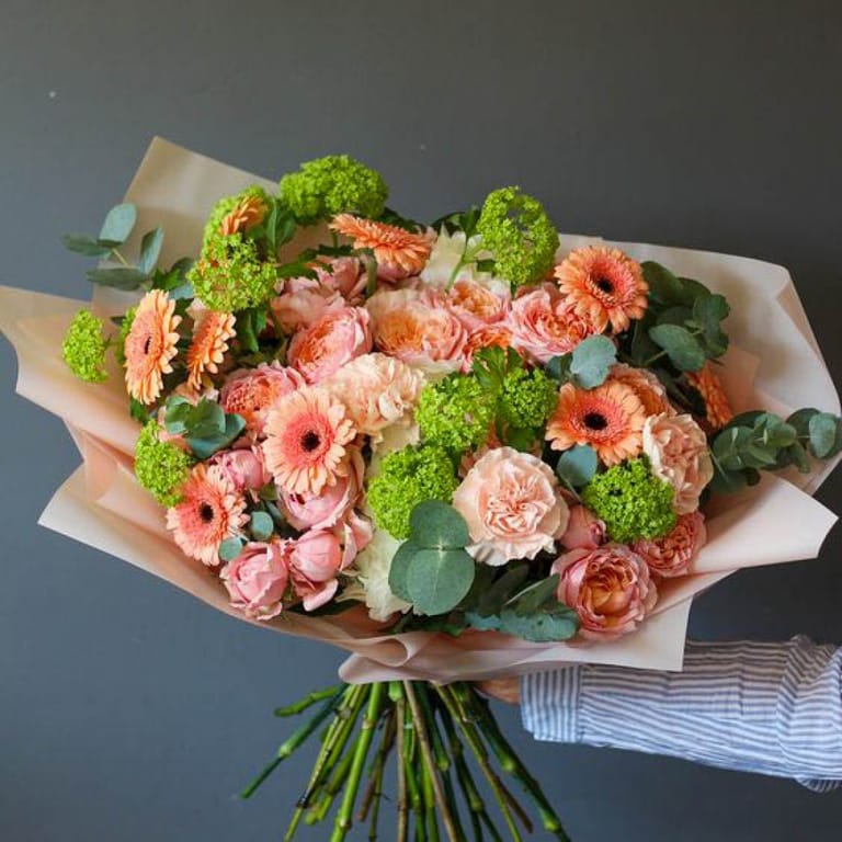 Creamsicle Roses and Gerberas - Image 1