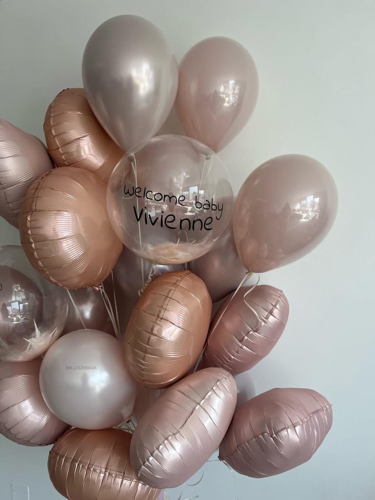 Bespoke Powder Pink Balloon Bunch - Image 2