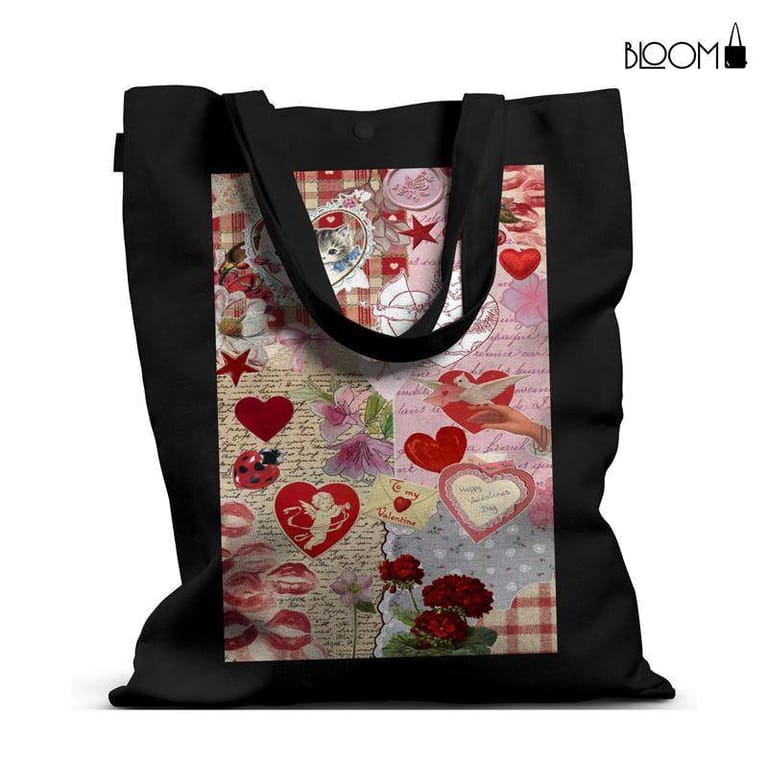 Vintage Valentine Collage Tote Bag - Image 1