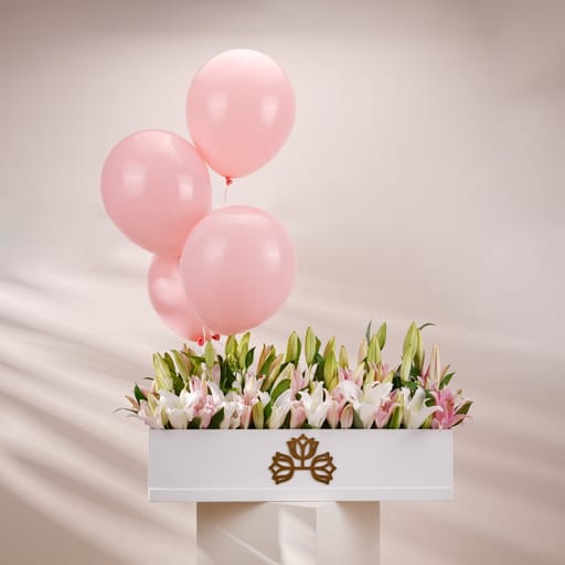 lillies long box balloons