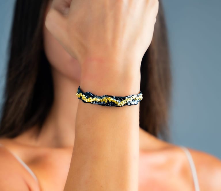 Sigrida Ember Irregular Cuff Bangle - Image 3