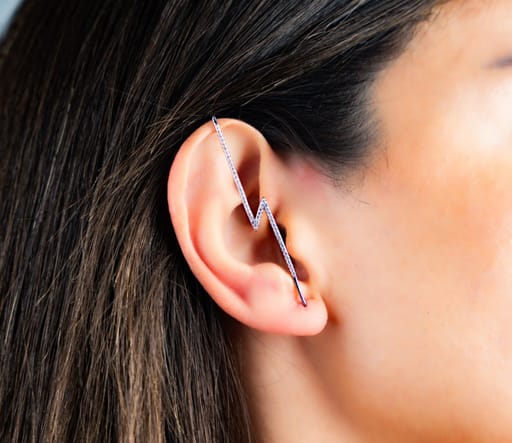 Thora Lightning Bolt Dangle Earrings-W