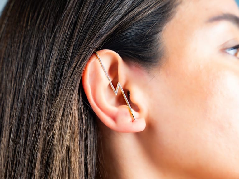 Thora Lightning Bolt Dangle Earrings-G - Image 1