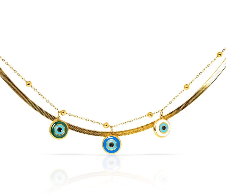 Talma Evil Eye Double Layered Bracelet - Image 2