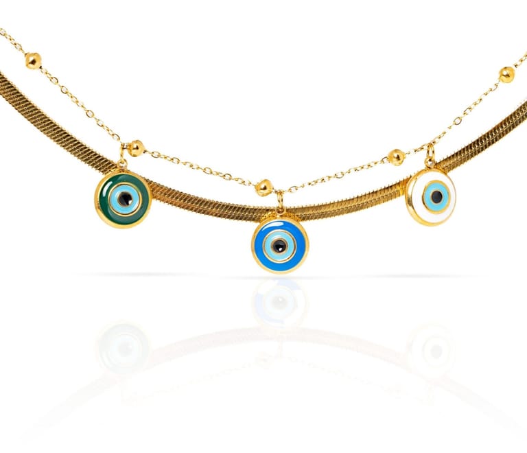 Talma Evil Eye Double Layered Bracelet - Image 3