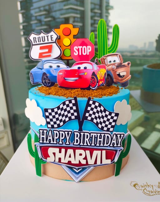 Cars theme cake