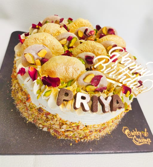 Thandaai Rasmalai pistachio cake