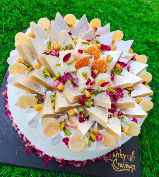 Kaju katli kalakand cake
