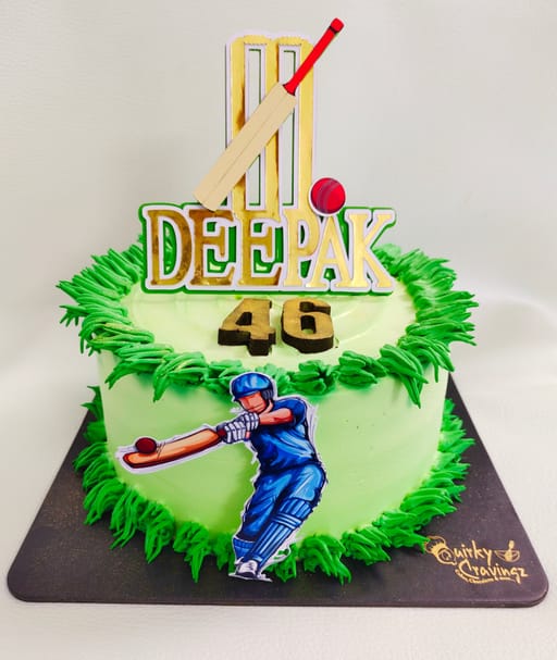 Cricket theme cake