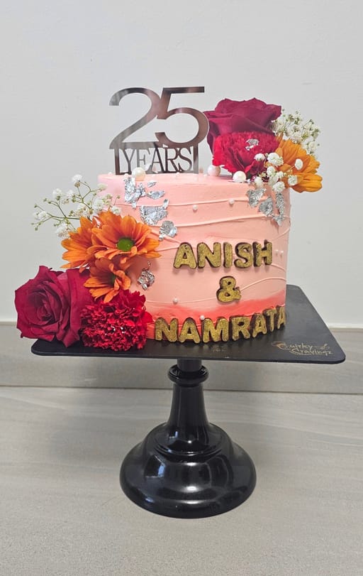 Floral anniversary cake