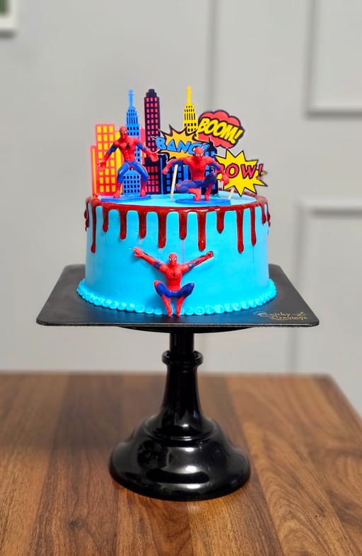 Spiderman theme cake