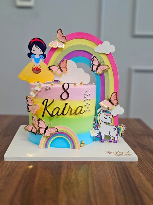 Rainbow & Princess theme cake