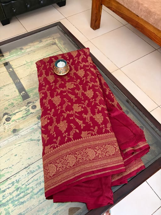 Maroon Katan crepe benerasi