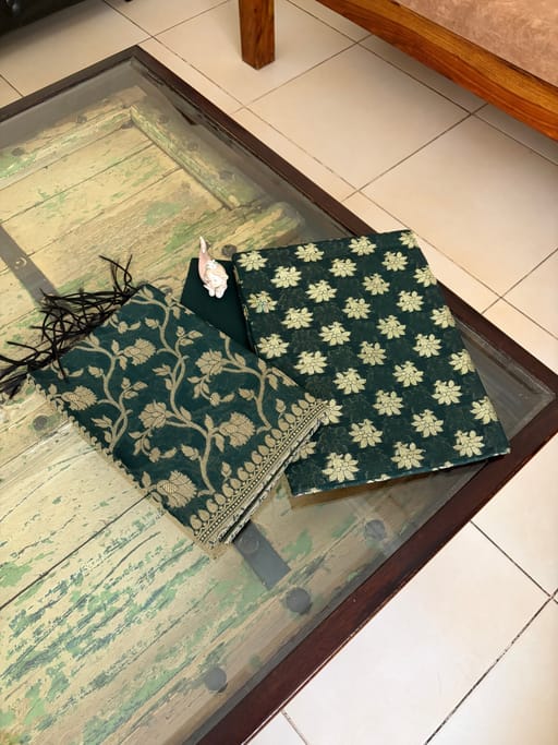 Green cotton benarasi