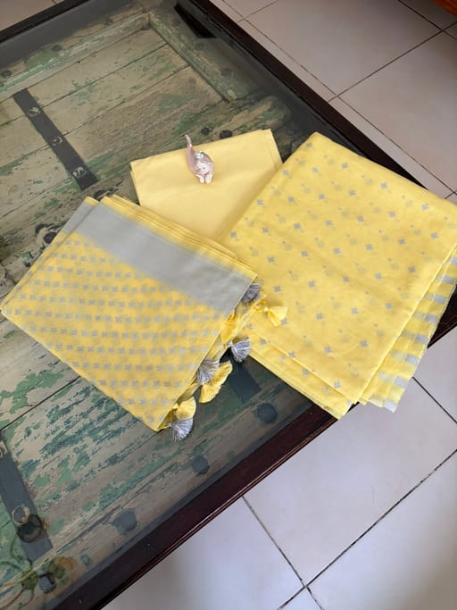 Yellow cotton benerasi suit