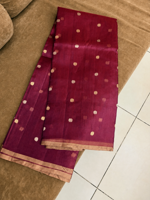 Maroon tissue silk